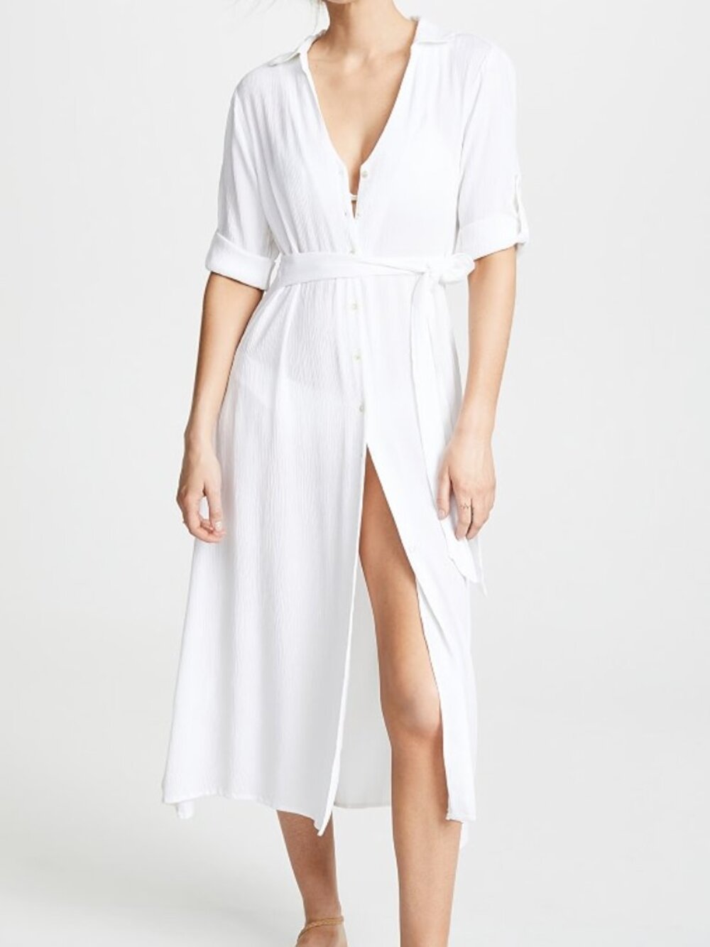 Playa Lucila White Gauze Coverup Size M